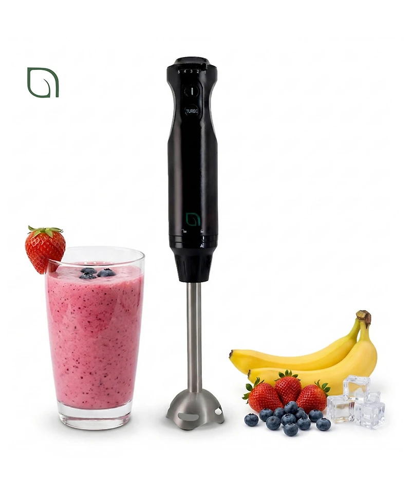 Willow Kitchen 5-Speed Immersion Hand Blender with Turbo Mode - Powerful Blending for Smoothies, Soups, and Baby Food