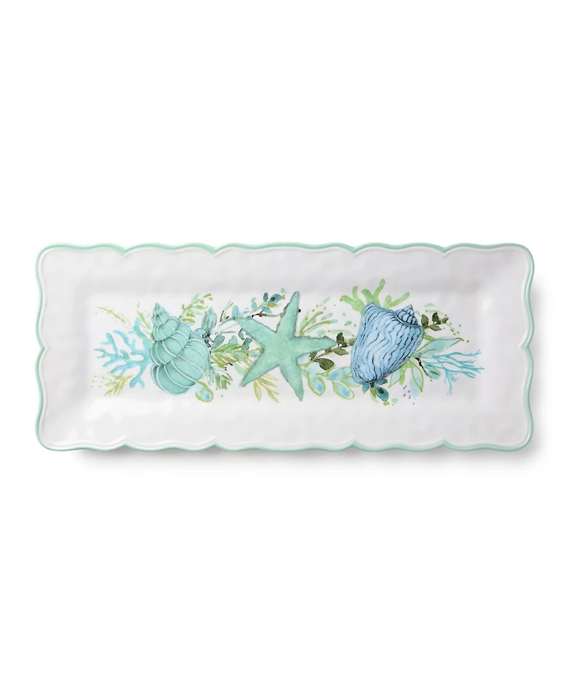 Certified International Sea Glass Chip-and-Dip Tray and Rectangular Platter, 2-Pc. Set