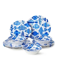 Certified International Fish Tale 12-Piece Dinnerware Set, Service for 4