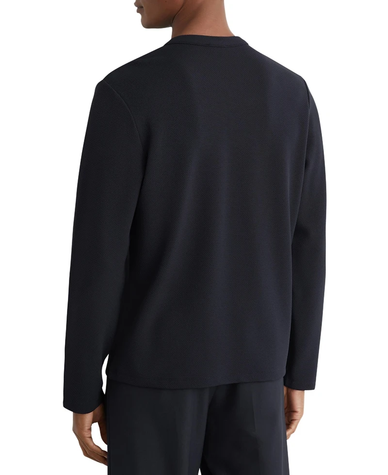 Reiss Men's Textured Long-Sleeve Henley T-Shirt
