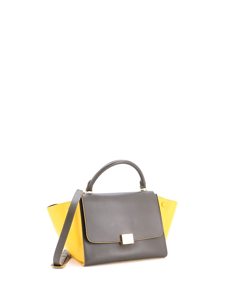 Pre-Owned Celine Small Bicolor Trapeze Bag Leather