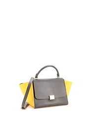 Pre-Owned Celine Small Bicolor Trapeze Bag Leather