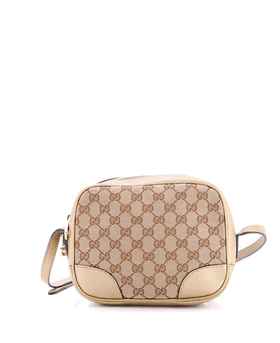 Pre-Owned Gucci Mini Bree Disco Crossbody Bag Gg Canvas with Leather