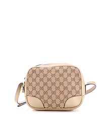 Pre-Owned Gucci Mini Bree Disco Crossbody Bag Gg Canvas with Leather