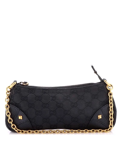 Pre-Owned Gucci Nail Chain Pochette Gg Canvas