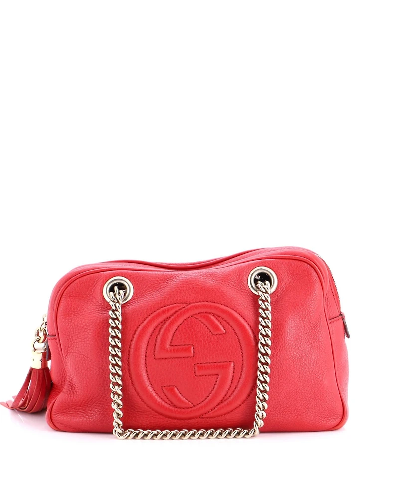 Pre-Owned Gucci Small Soho Chain Zip Shoulder Bag Leather