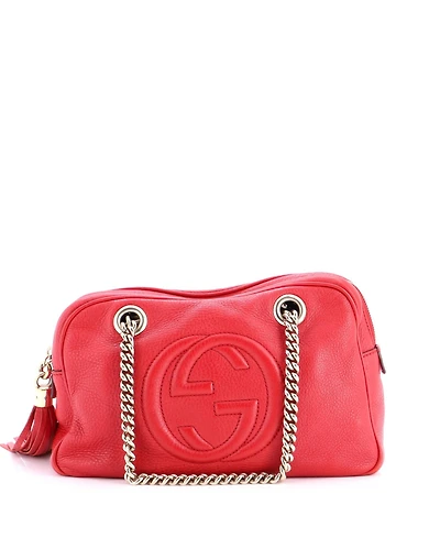 Pre-Owned Gucci Small Soho Chain Zip Shoulder Bag Leather