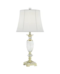 Vienna Full Spectrum European Style Table Lamp with Table Top Dimmer 28.75" Tall Brass Clear Crystal Fabric Empire Living Room Bedroom