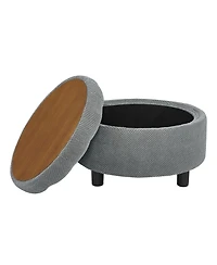 Rainsken 25" Round Storage Ottoman