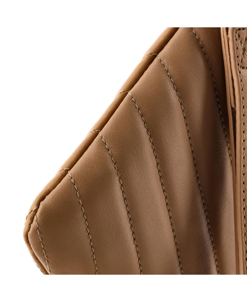 Pre-Owned Saint Laurent Small Classic Monogram Wristlet Pouch Matelasse Chevron Leather