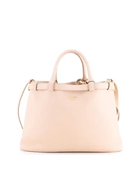 Pre-Owned Prada Medium Double Buckle Belt Tote Bag Leather