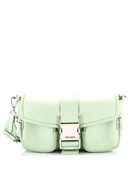Pre-Owned Prada Small Padded Buckle Crossbody Bag Nappa Leather