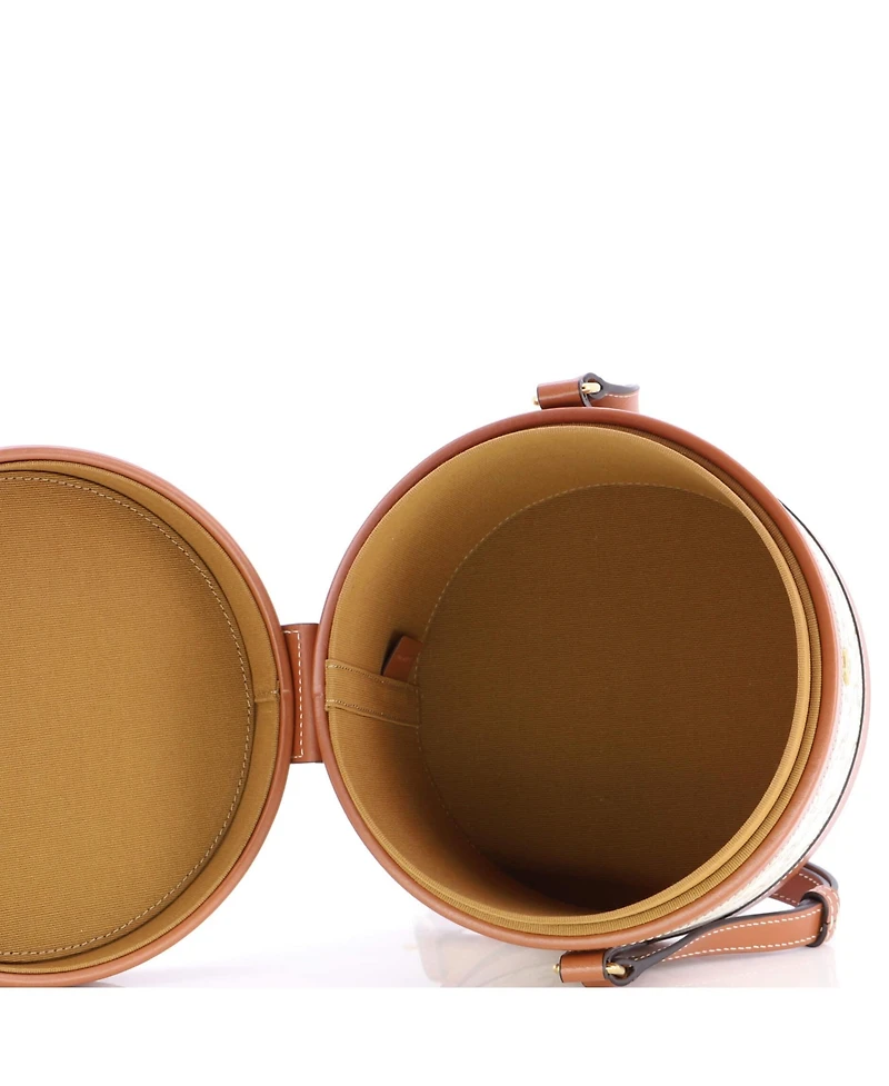 Pre-Owned Celine Medium Tambour Bag Triomphe Coated Canvas