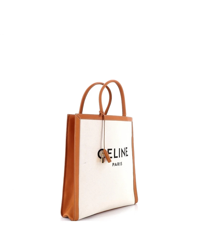 Pre-Owned Celine Large Vertical Cabas Tote Canvas with Leather