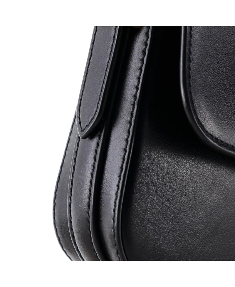 Pre-Owned Prada East West Embleme Triangle Logo Flap Bag Soft Calfskin