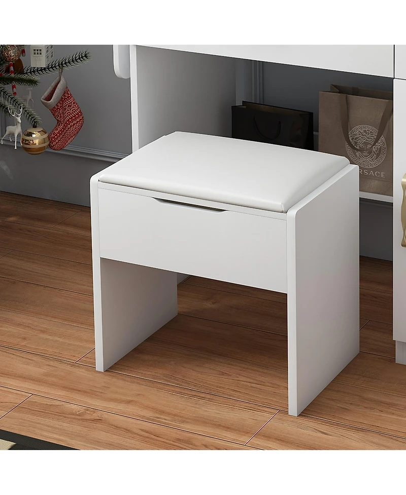 Flynama Elegant Modern Wooden Nightstand with Storage Space Finish Bedside Table for Bedroom Living Room