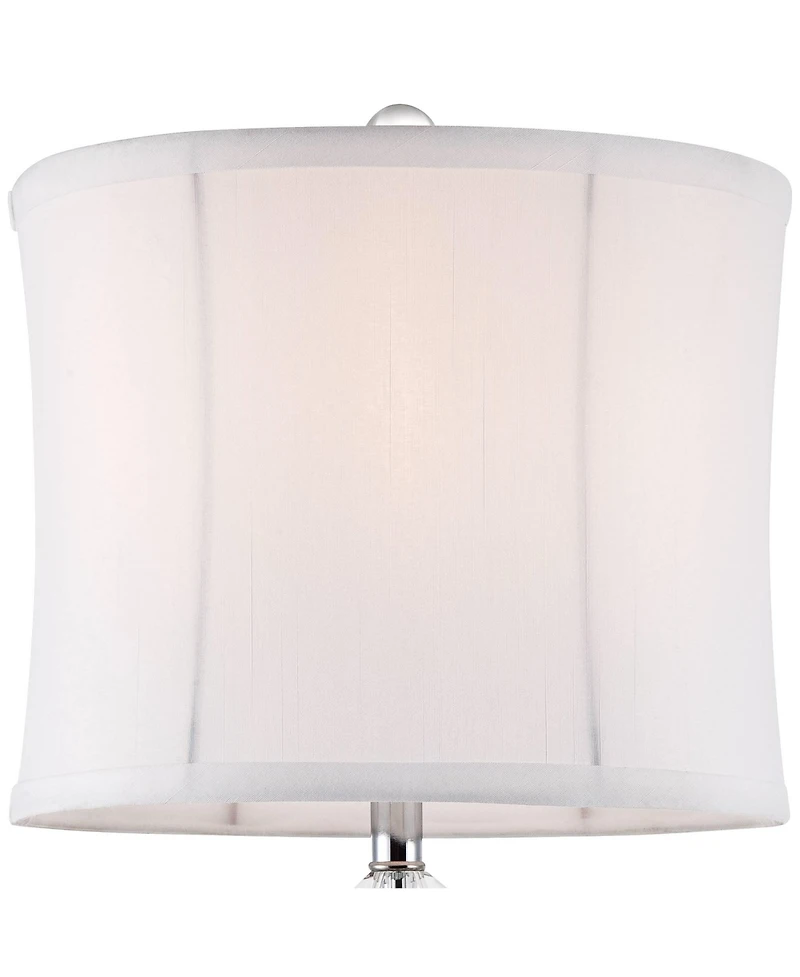 Vienna Full Spectrum Goddin Accent Table Lamp 23" High Faceted Crystal Column Geneva Drum Shade for Bedroom Living Room Bedside Nightstand Kids