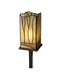 Robert Louis Tiffany Style Floor Lamp with Usb Charging Port 3-Light 72" Tall Amber Art Glass Shade for Living Room Reading