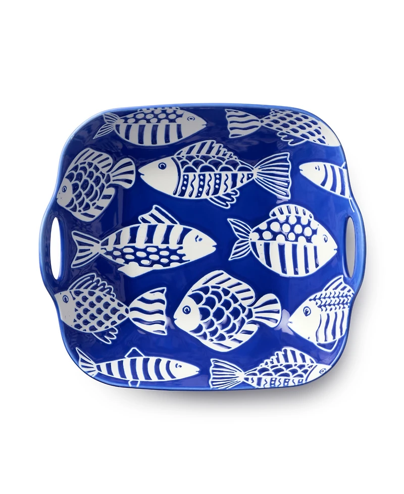 Certified International Fish Tale Square Bowl