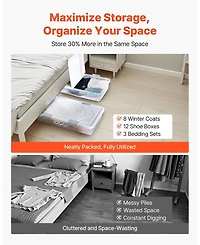 Gouun Rolling Under Bed Storage Bins with Lid 2 Pack