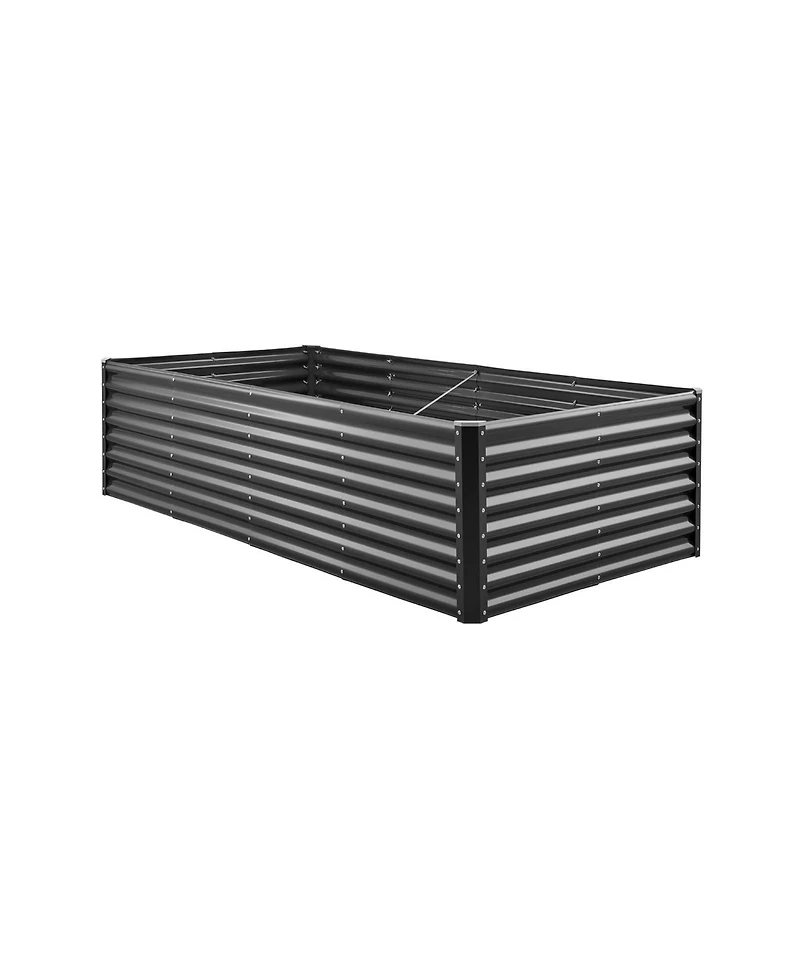 Gouun Metal Raised Garden Bed, Galvanized Planter Box with Open Bottom