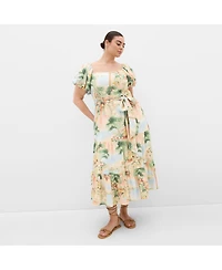 City Chic Women's Laurena Sardinia Print Maxi Dress