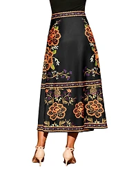 Cupshe Women's Floral Border Print A-Line Midi Skirt