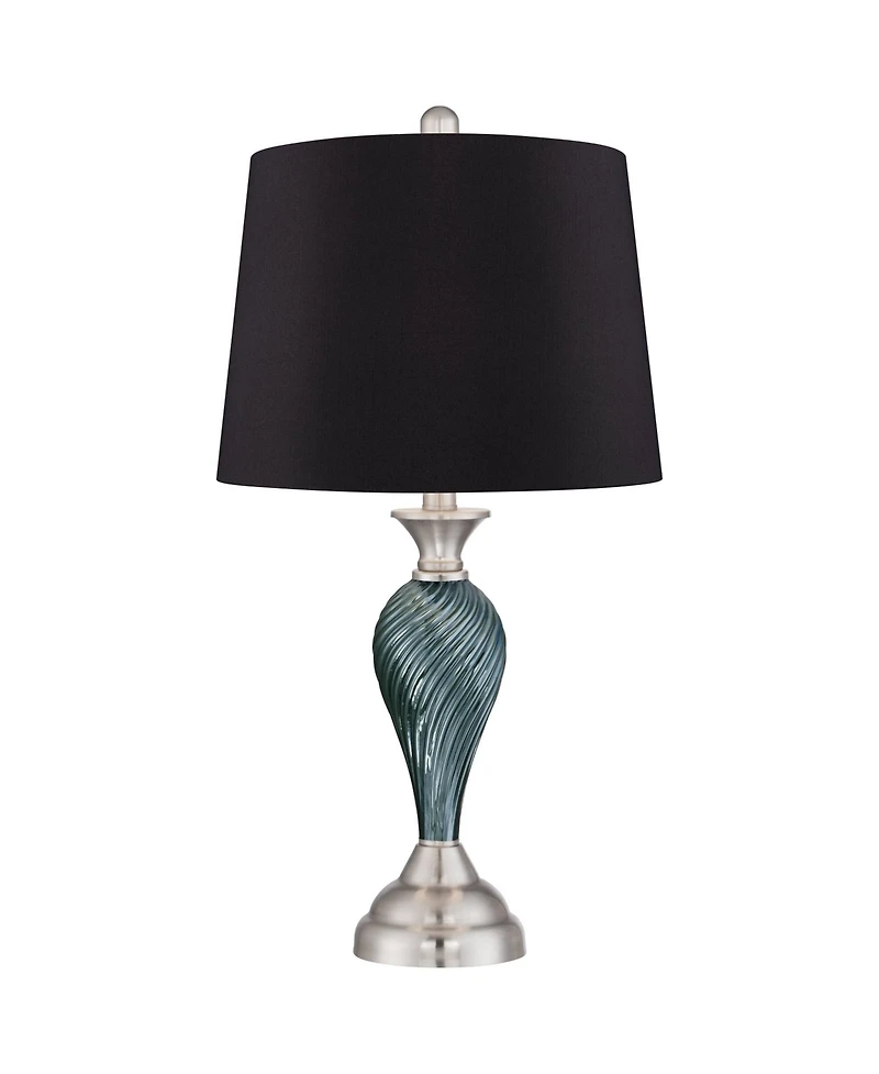 Regency Hill Arden 25" High Twist Modern Coastal Table Lamps Set of 2 Living Room Bedroom Bedside