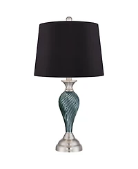 Regency Hill Arden 25" High Twist Modern Coastal Table Lamps Set of 2 Living Room Bedroom Bedside