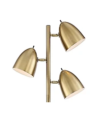 360 Lighting Aaron Mid Century Modern 64" Tall Standing Floor Lamps Set of 2 Lights Adjustable 3-Light Metal Aged Brass