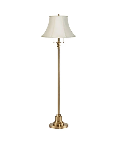 360 Lighting Dyna 58" High Antique Brass and Bell 2-Light Floor Lamp