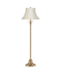 360 Lighting Dyna 58" High Antique Brass and Bell 2-Light Floor Lamp