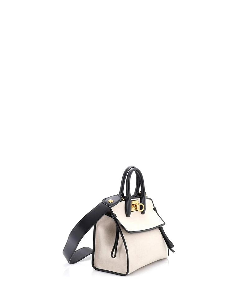 Pre-Owned Salvatore Ferragamo Small Studio Soft Satchel Canvas