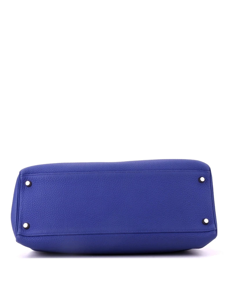 Pre-Owned HERMES Kelly 35 Handbag Blue Togo with Gold Hardware