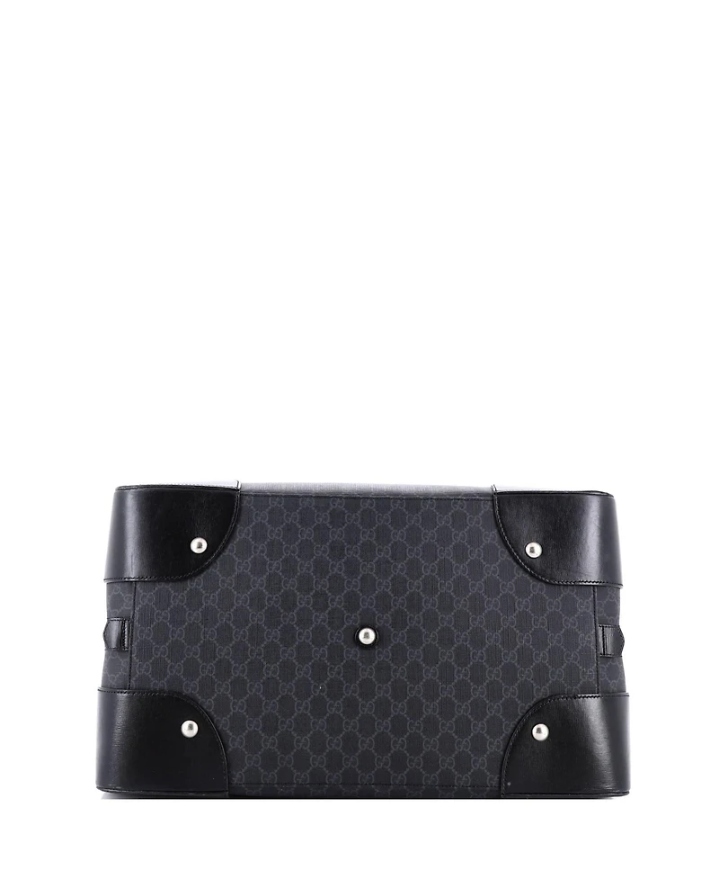 Pre-Owned Gucci Large Interlocking G Patch Duffle Bag Gg Coated Canvas