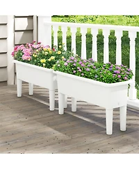 Gymax 2 Pcs Raised Garden Beds with Detachable Legs and Drainage Hole for Vegetables