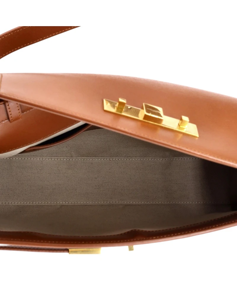 Pre-Owned Saint Laurent Medium Manhattan Shoulder Bag Woven Raffia with Leather