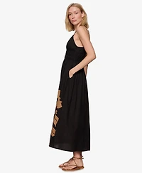 Sanctuary Women's Mira Embellished Volume V-Neck Maxi Dress
