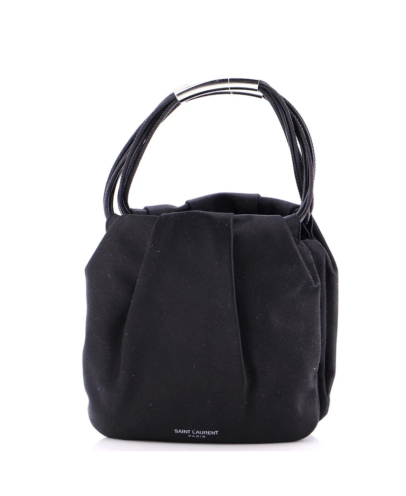 Pre-Owned Saint Laurent Mini Pochon Top Handle Bag Satin