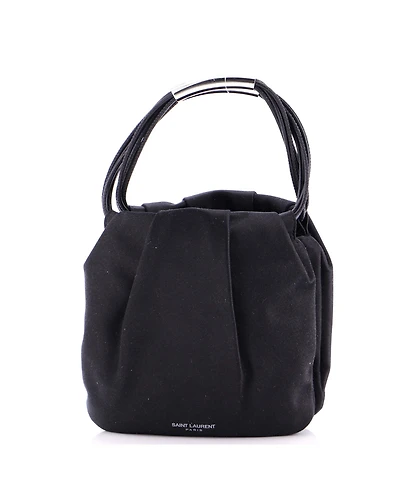 Pre-Owned Saint Laurent Mini Pochon Top Handle Bag Satin