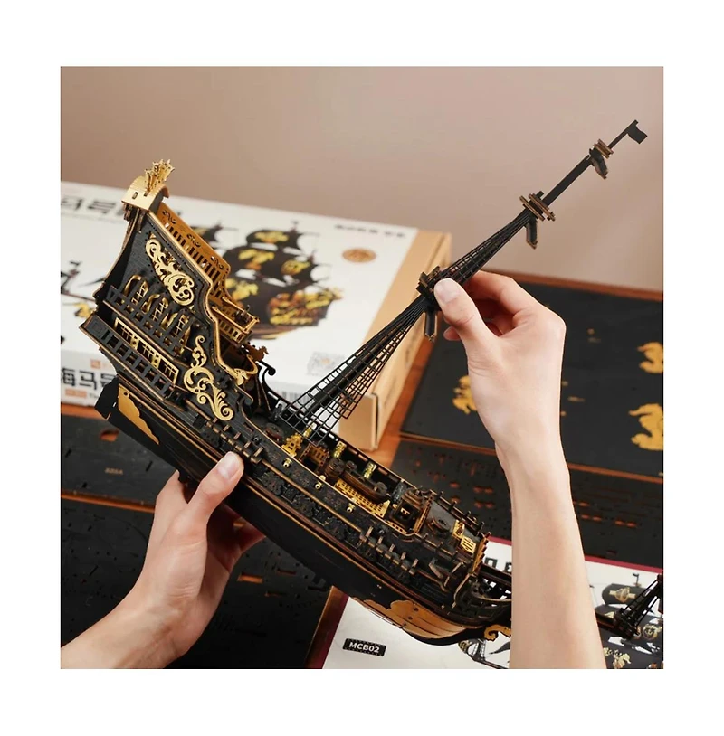 Flash Popup 3D Puzzle Pirate Ship Seahorse 603pcs Diy