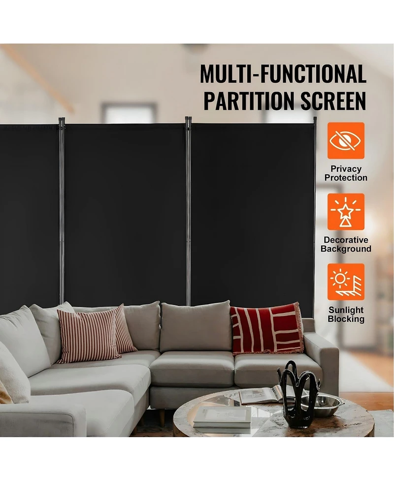 Gouun 3-Panel Freestanding Fabric Folding Privacy Screen