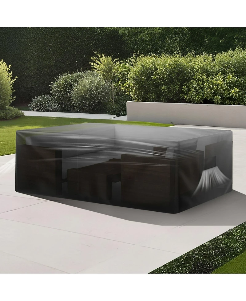 Gouun 420D Heavy Duty Waterproof Rectangular Patio Furniture Cover, 88 x 62 x 28 in