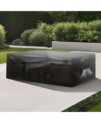 Gouun 420D Heavy Duty Waterproof Rectangular Patio Furniture Cover, 88 x 62 x 28 in