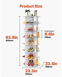 Gouun 7-Tier 360-Degree Rotating Shoe Rack Tower, 28-Pair Capacity