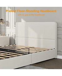 gaomon Full Size Double Drawer Soft Bag Bed, Upholstered Bed with Spacious Storage, Soft and Comfortable Mattress, No Box Spring Needed