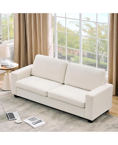 gaomon 83" Corduroy 3-Seater Sofa, Modern Upholstered Couch with Deep Seat and Wide Armrests