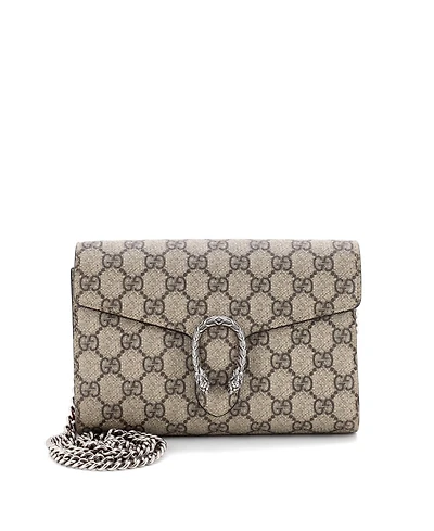 Pre-Owned Gucci Small Dionysus Chain Wallet Gg Coated Canvas