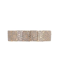 Laundry by Shelli Segal Tone Tile Stretch Bracelet with Pave Crystal Stone Accents