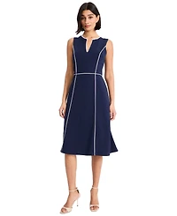 Maggy London Women's Sleeveless V-Neck Midi Dress